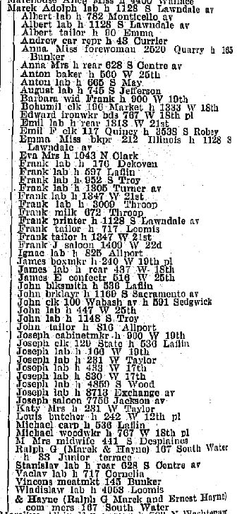1900 City Directory - MAREK